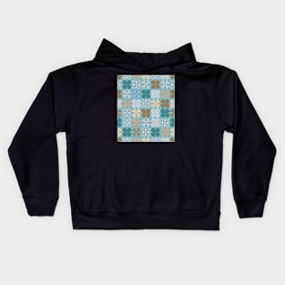 Turquoise and  Stylized Four Leaf Clover Kids Hoodie